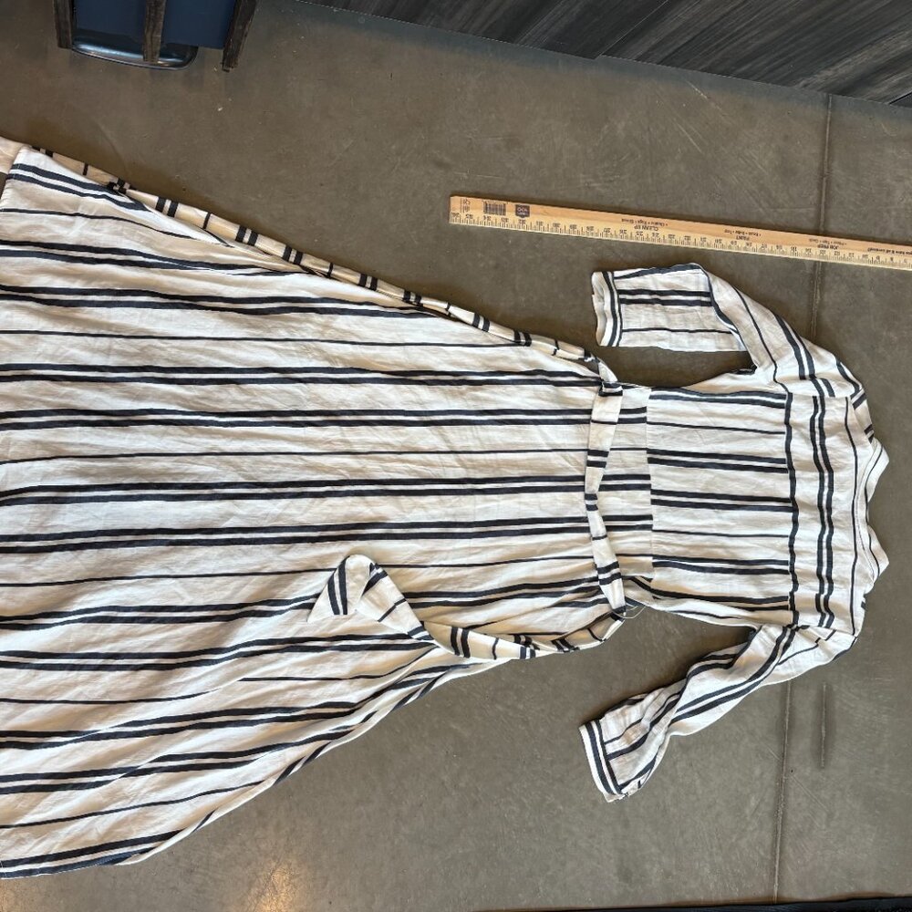 Zara woman long striped linen mix dress XS - Picture 6 of 6